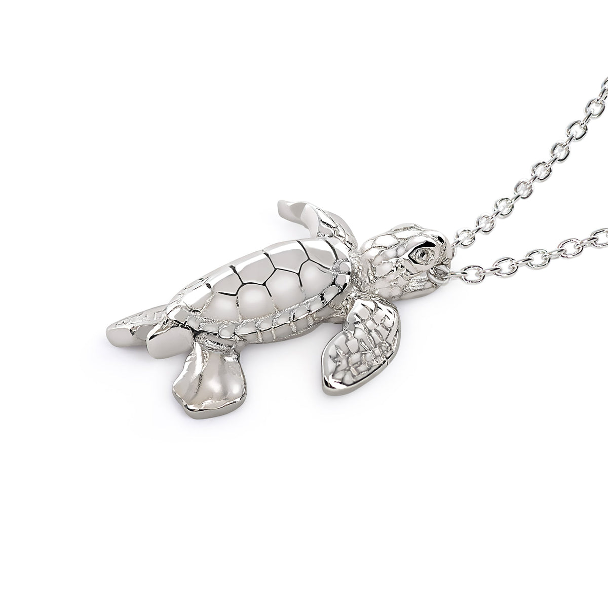 Turtle Necklace Sterling Silver- Miniature Turtle Pendant, Sea