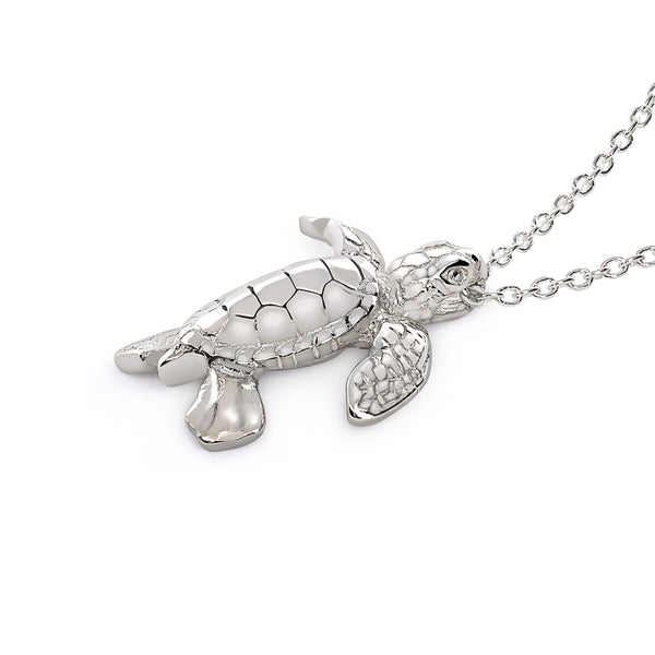 Turtle Necklace Sterling Silver- Miniature Turtle Pendant, Sea