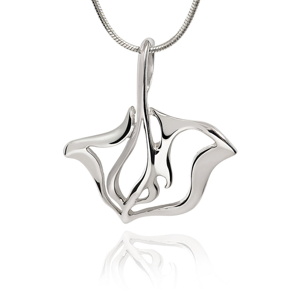 Manta Ray Necklace for Women Sterling Silver