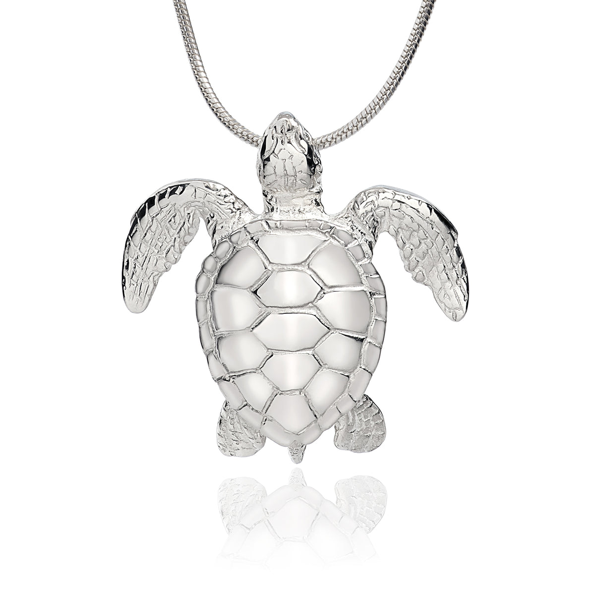 Turtle Necklace Sterling Silver- Miniature Turtle Pendant, Sea