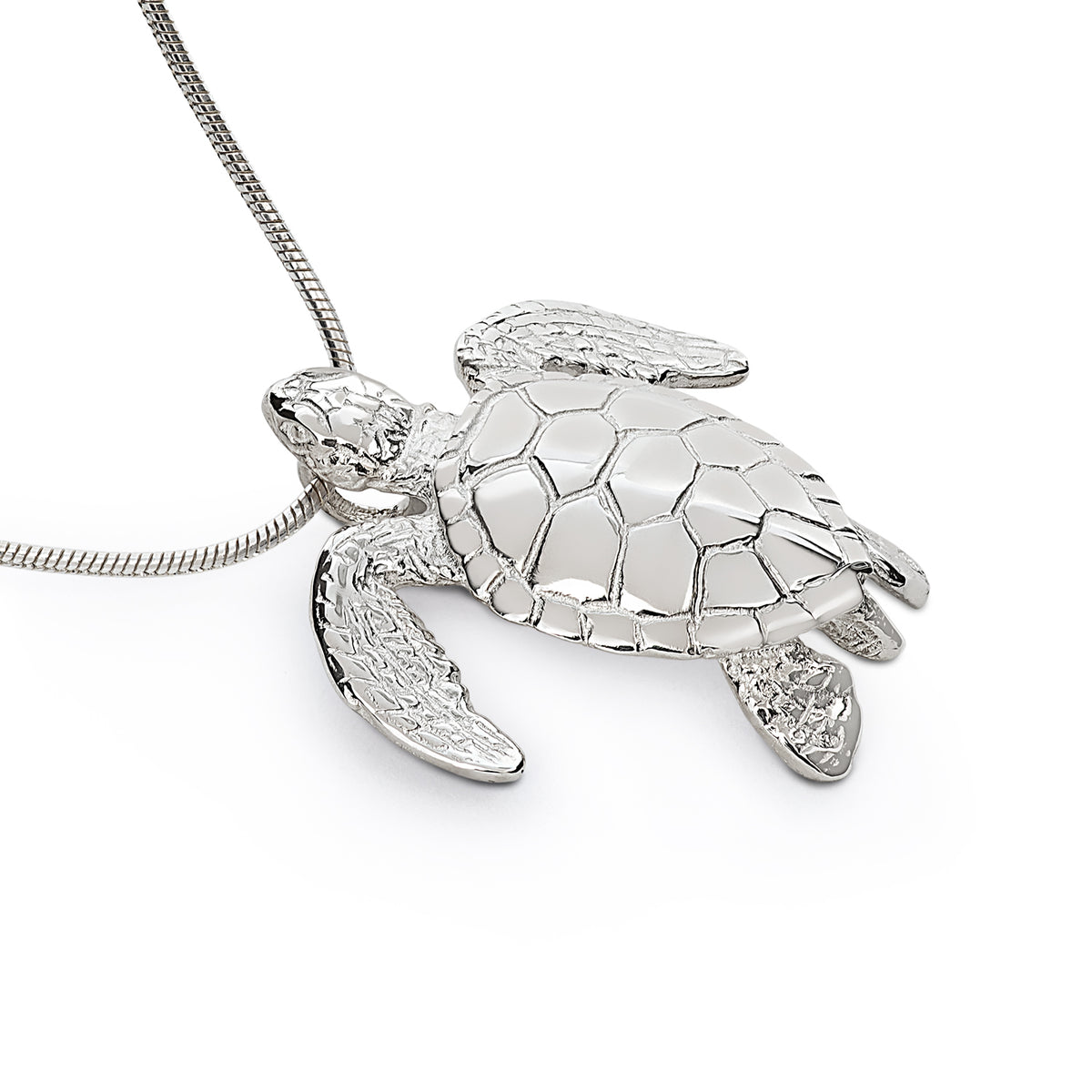 Turtle Necklace Sterling Silver- Miniature Turtle Pendant, Sea