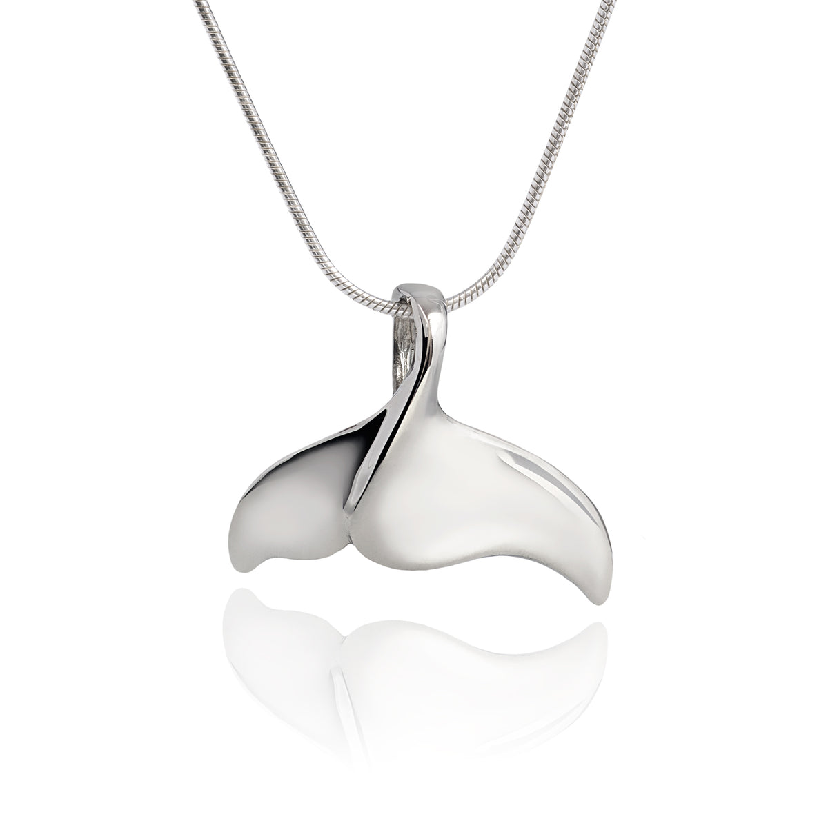 Whale Tail Necklace for Men and Women Sterling Silver